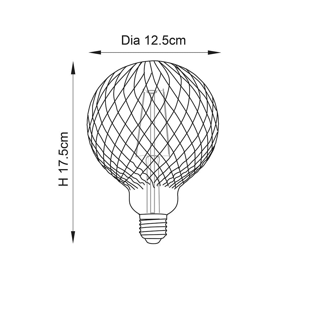 Facet E27 LED Filament 125mm dia