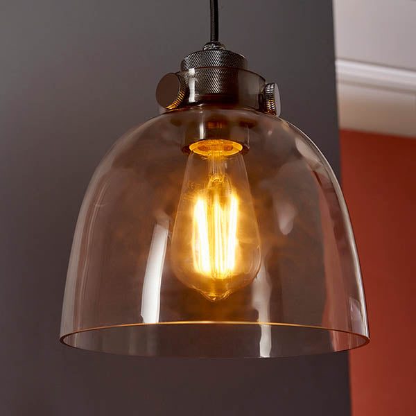 Urban Pendant - Smokey Grey Glass