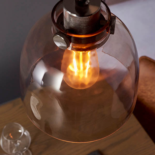 Urban Pendant - Smokey Grey Glass