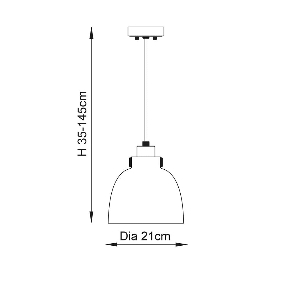 Urban Pendant - Smokey Grey Glass