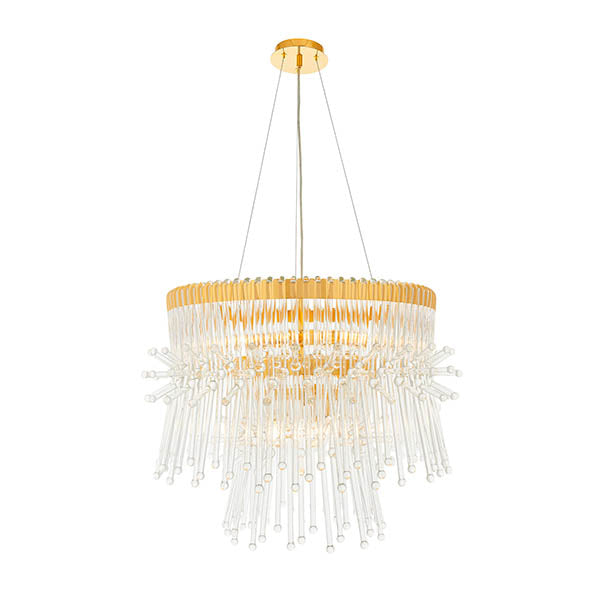 Madeleine 9lt Pendant - Gold/Clear
