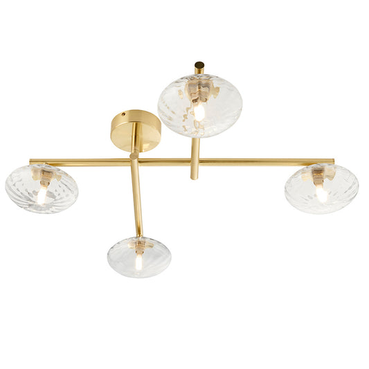 Mobias 4Lt Semi Flush - Satin Brass