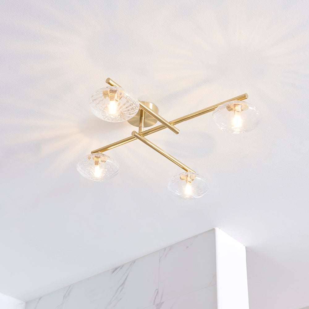 Mobias 4Lt Semi Flush - Satin Brass