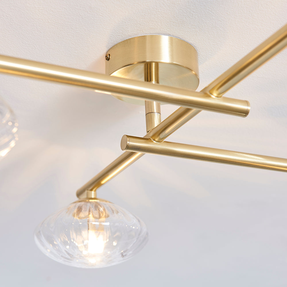 Mobias 4Lt Semi Flush - Satin Brass