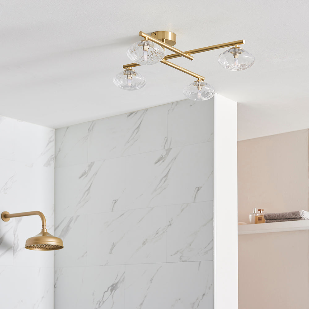 Mobias 4Lt Semi Flush - Satin Brass