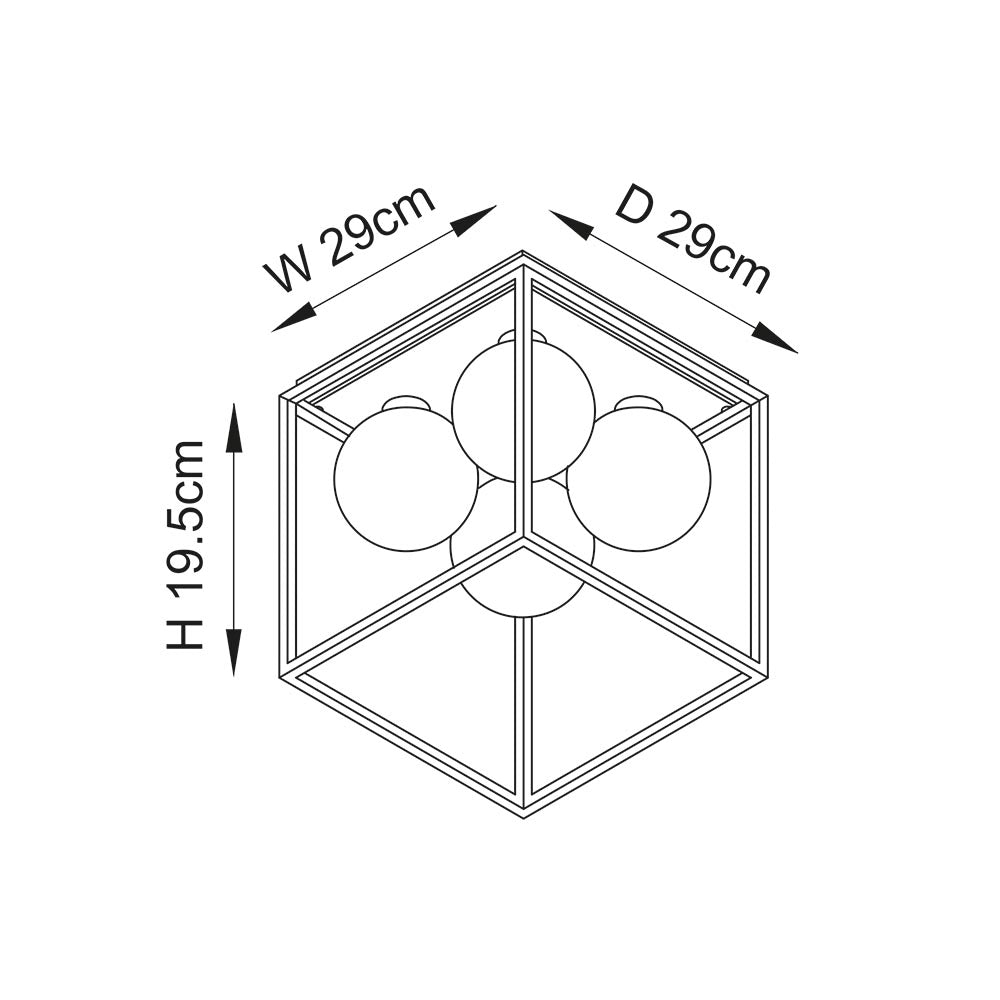 Zona 4Lt Semi Flush - Black/Chrome