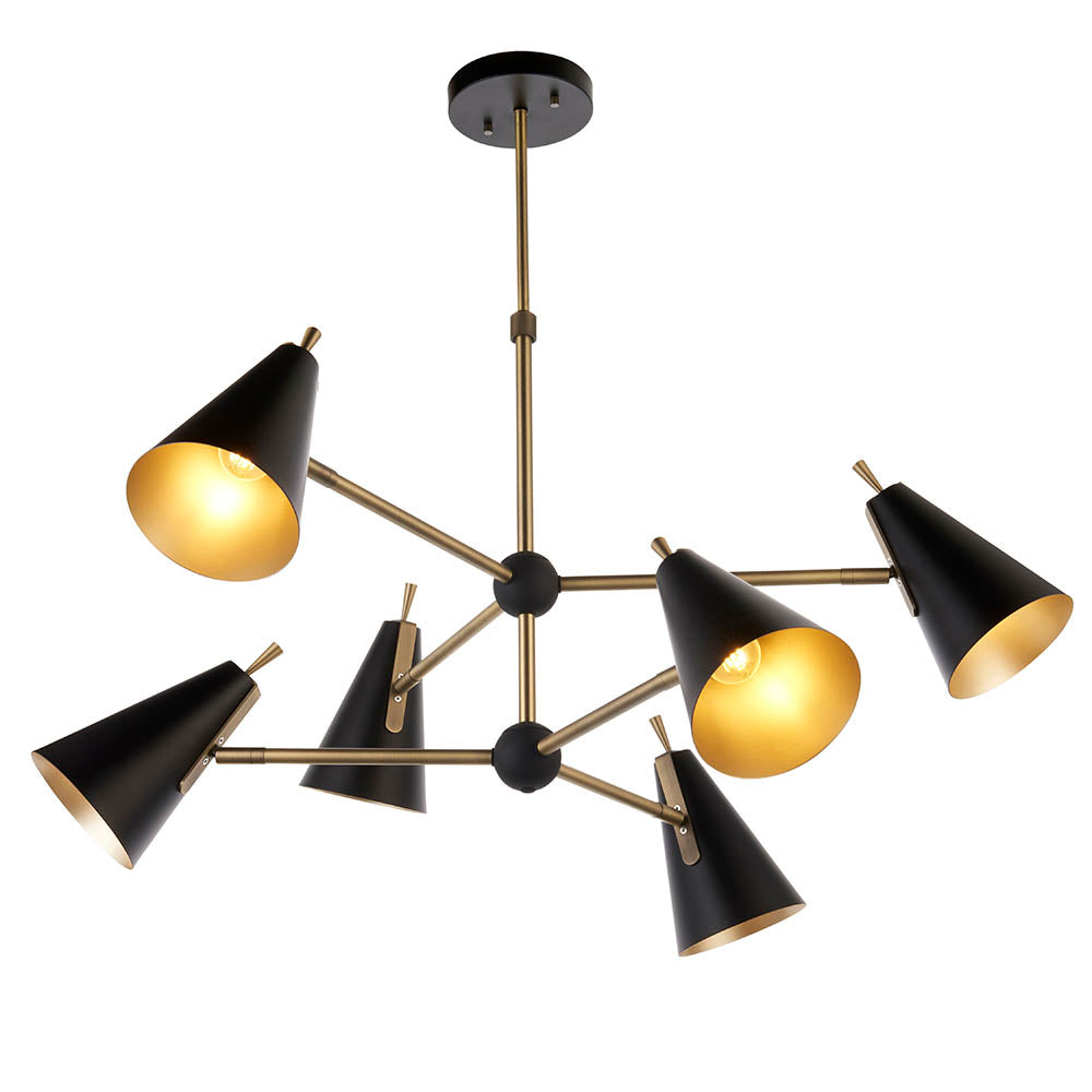 Everett 6Lt Pendant - Black
