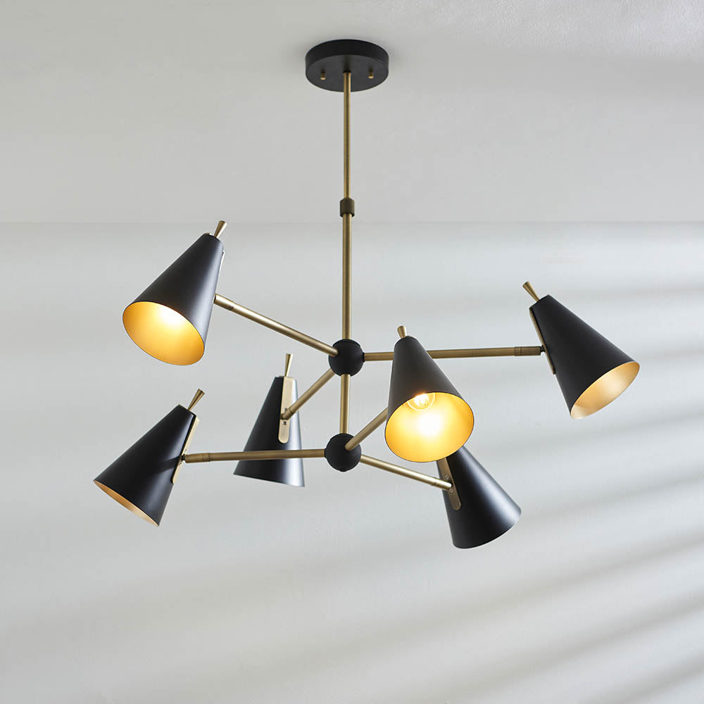 Everett 6Lt Pendant - Black