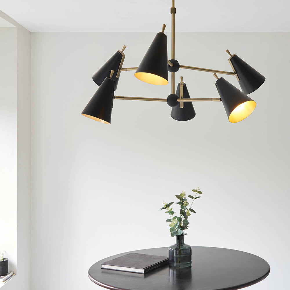 Everett 6Lt Pendant - Black