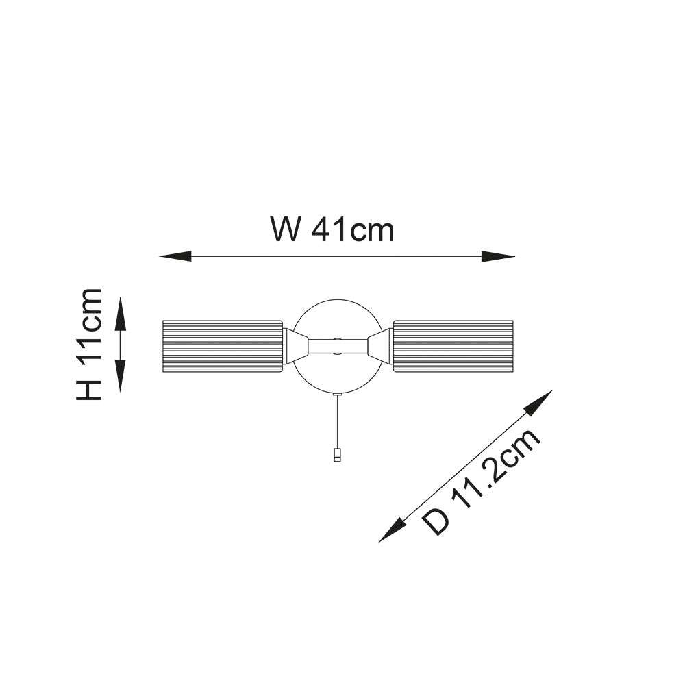 Natori 2Lt Wall IP44 - Chrome