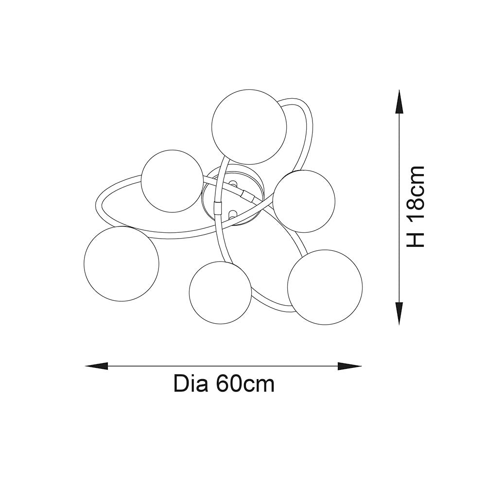 Maye 6 Light Semi Flush