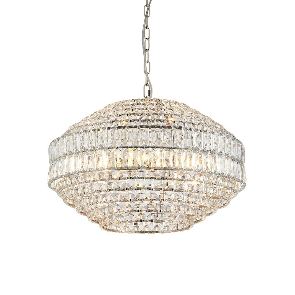 Beatrice 5Lt Pendant - Chrome/Crystal