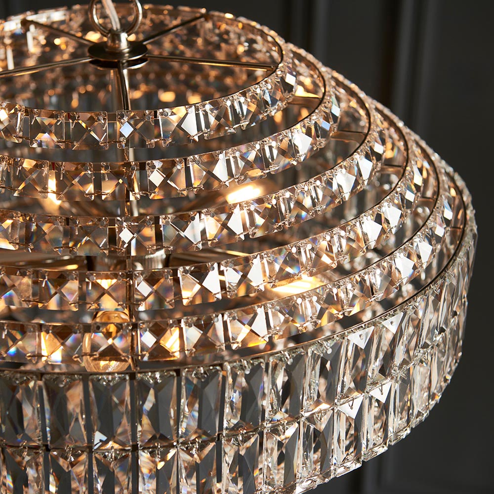 Beatrice 5Lt Pendant - Chrome/Crystal