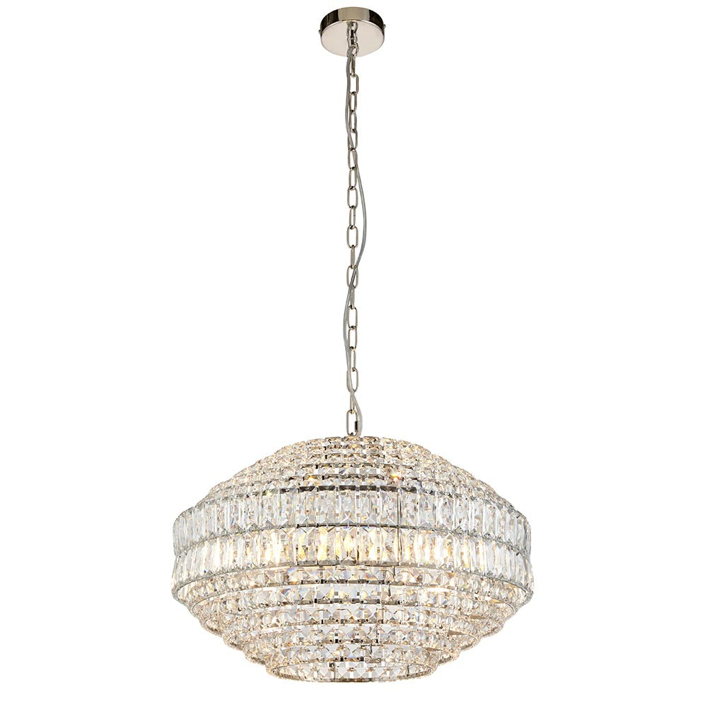 Beatrice 5Lt Pendant - Chrome/Crystal