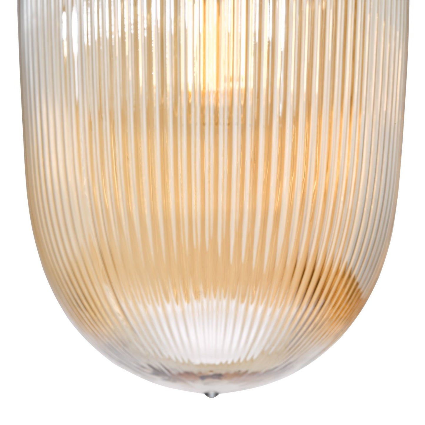 Abrielle Pendant Brushed Bronze and Amber Ribbed Glass