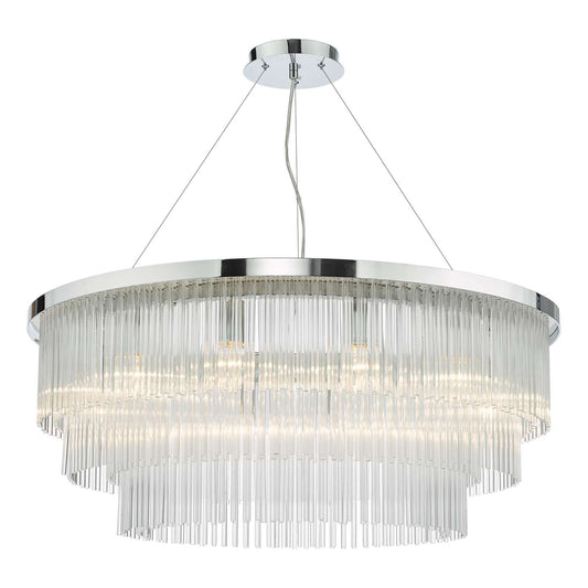 Alpheios 12 Light Chandelier Polished Chrome Glass