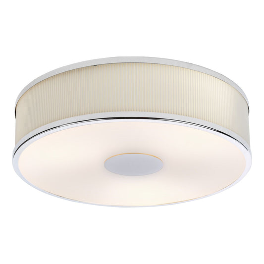 Alvaro 3 Light Flush Polished Chrome With Ivory shade