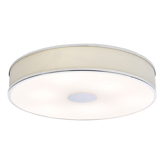 Alvaro 6 Light Flush Polished Chrome With Ivory shade