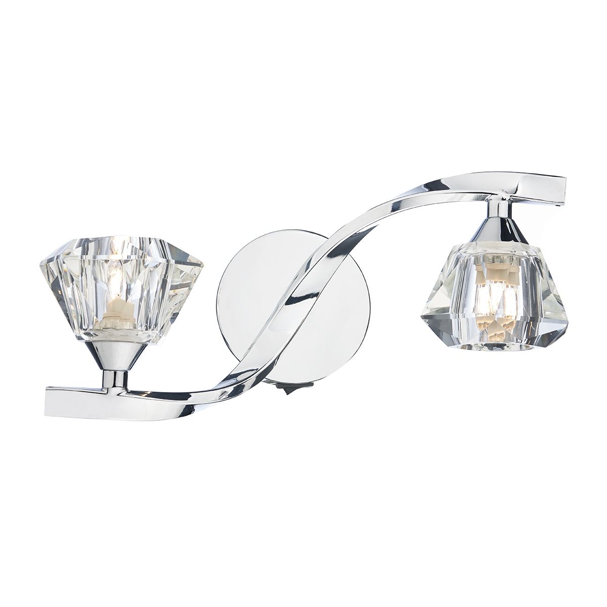 Ancona 2 Light Wall Light Polished Chrome and Crystal