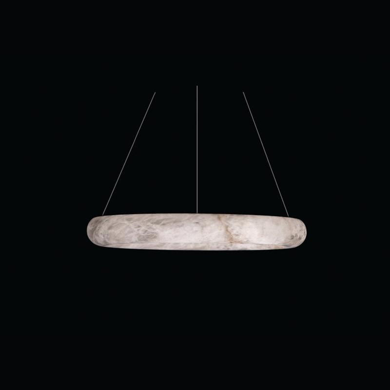 Alabaster Ring D79 cm Pendant Antique Brass