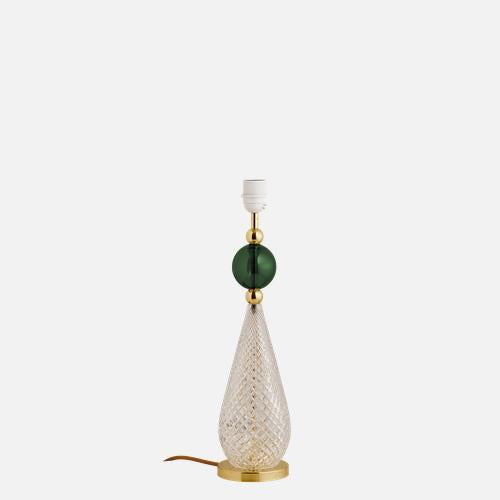 Smykke  Table lamp base M Crystal check Ivy green ball