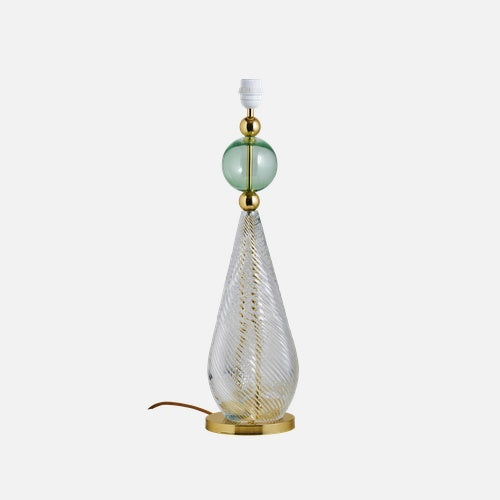 Smykke Table/floor lamp base L Crystal swirl Forest green ball