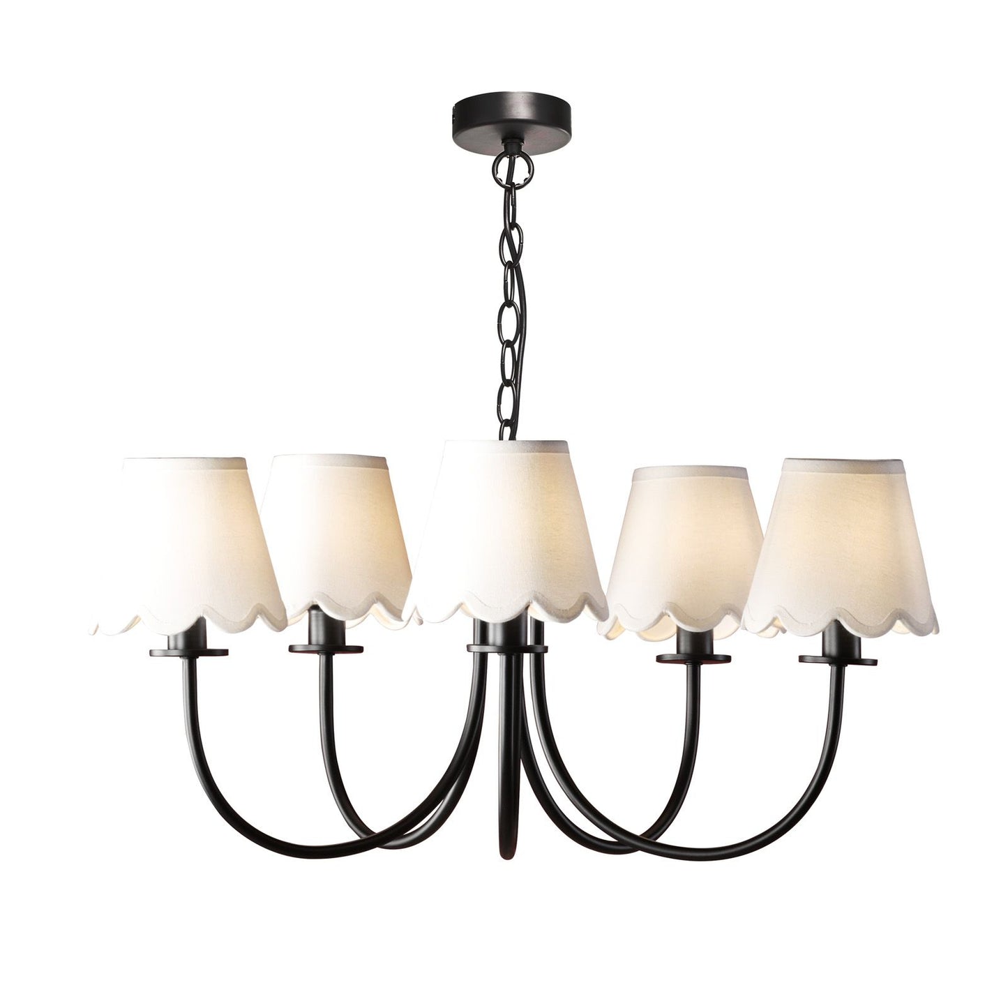 Becca 5 Light Pendant Matt Black With Shade