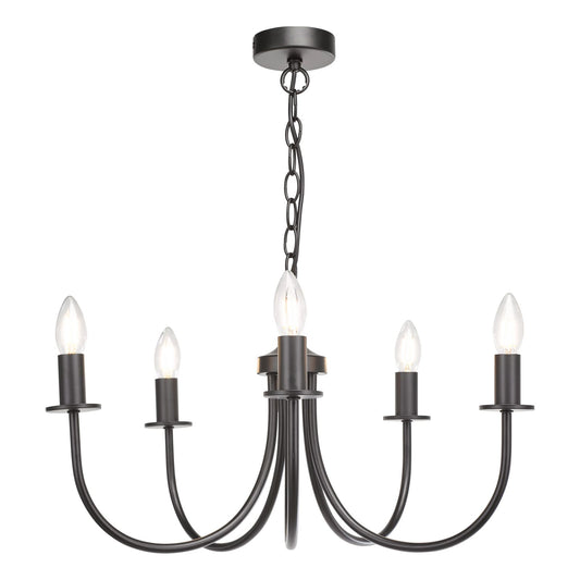 Becca 5 Light Pendant Matt Black Fitting Only