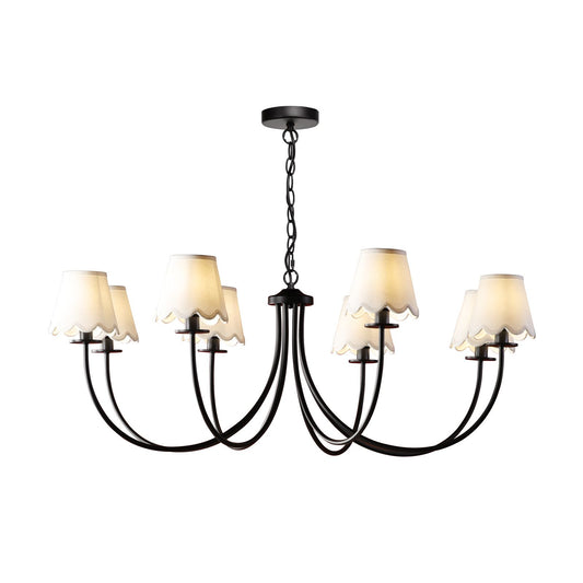 Becca 8 Light Pendant Matt Black With Shade