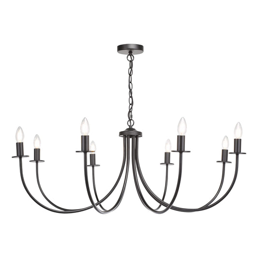 Becca 8 Light Pendant Matt Black Fitting Only