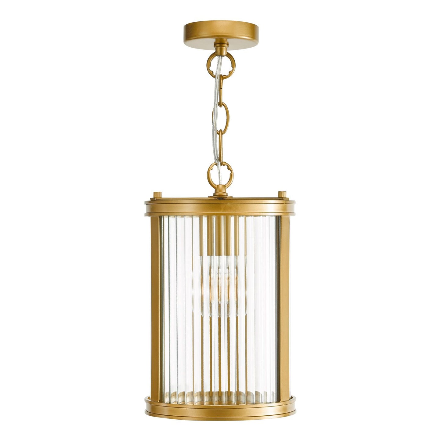 Bianka Pendant Bronze and Ribbed Glass