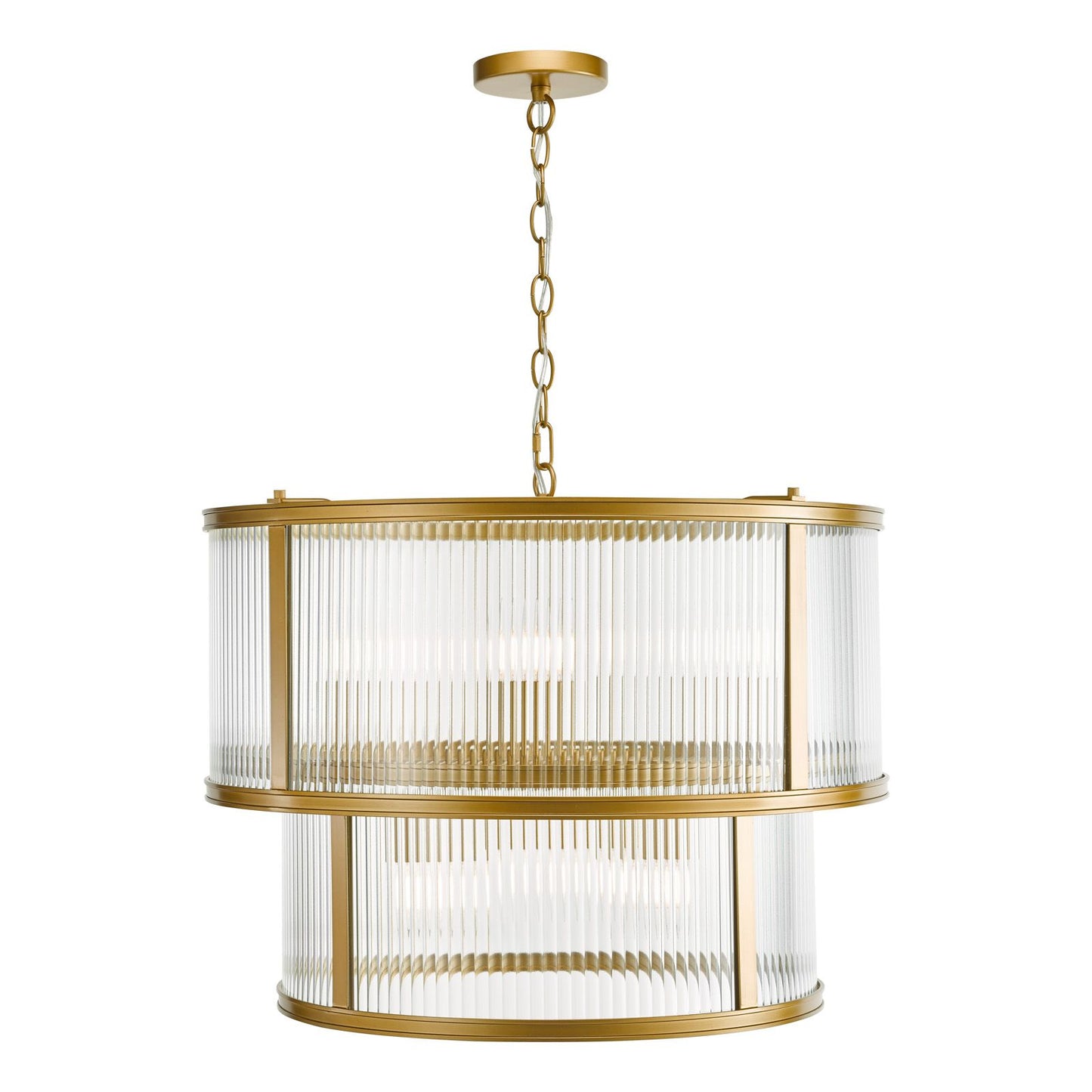 Bianka 6 Light Pendant Bronze and Ribbed Glass