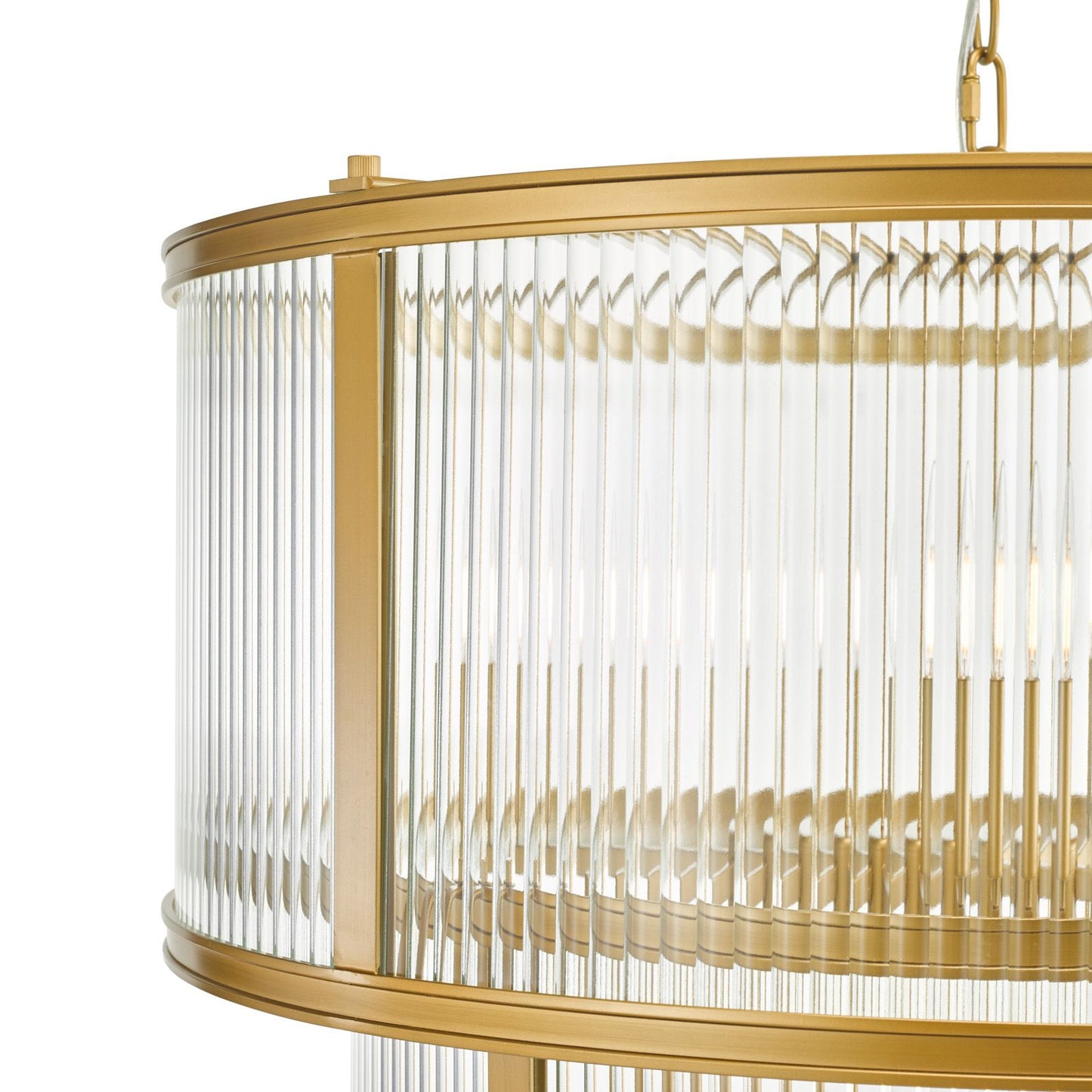 Bianka 6 Light Pendant Bronze and Ribbed Glass