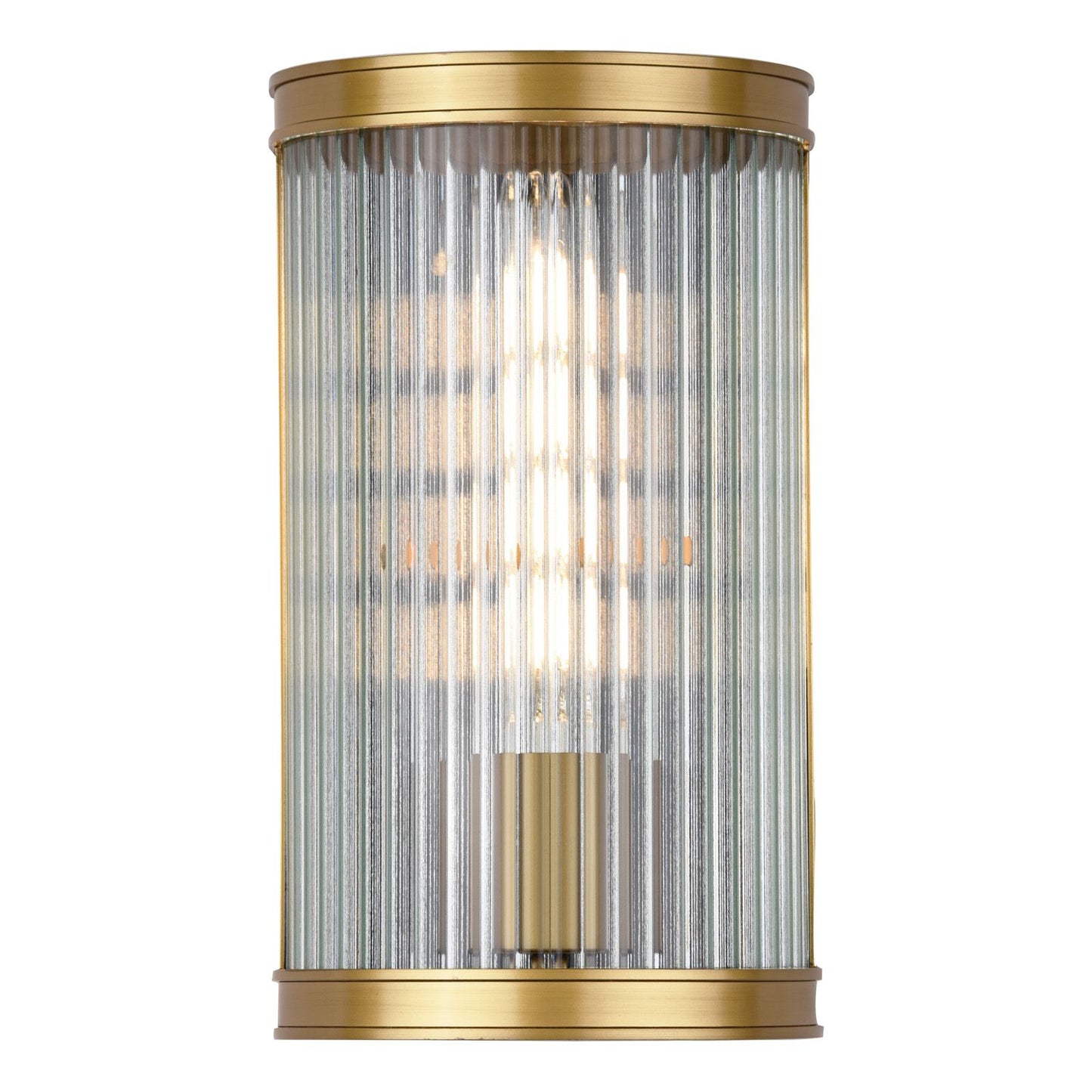 Bianka Wall Light Bronze and Ribbed Glass