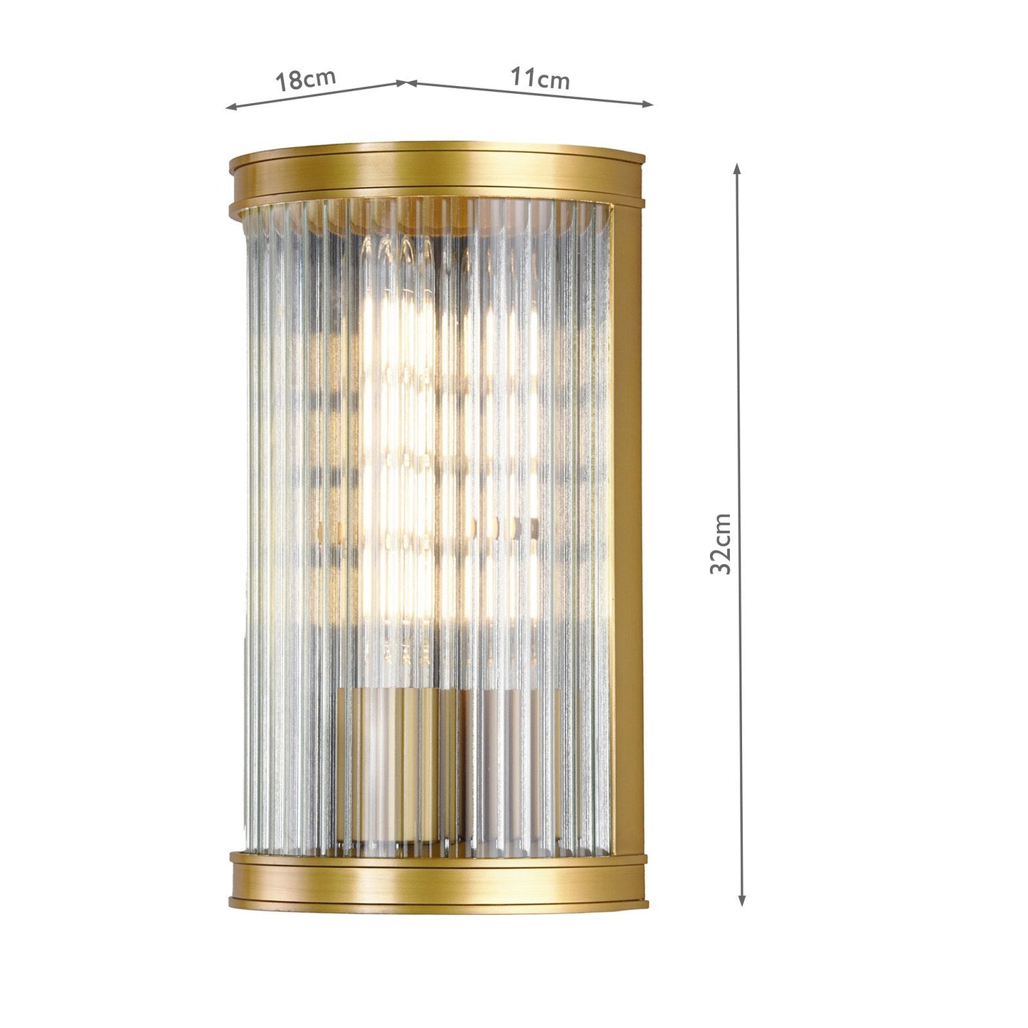 Bianka Wall Light Bronze and Ribbed Glass