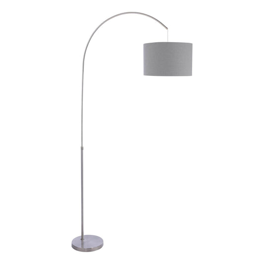 Bow Floor Lamp Satin Nickel With Shade