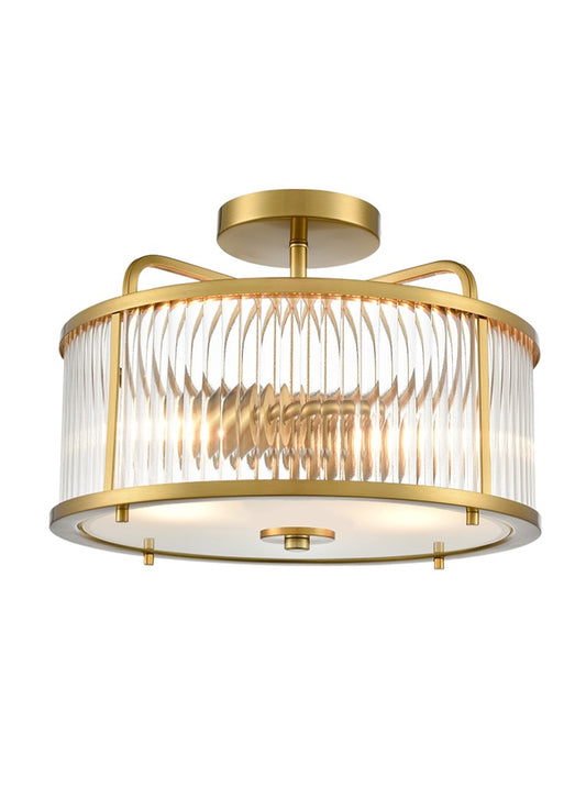 Bonham Satin Nickel Semi-Flush Ceiling Fitting