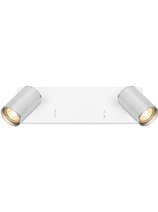 Broadway 2lt Spotlight Matt White with polished nickel sleeve