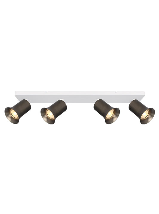 Broadway 4lt Spotlight Matt White with Bronze Sleeve