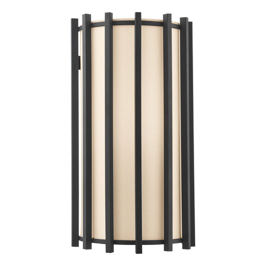 Cagliari Wall Light Matt Black With Ivory Shade