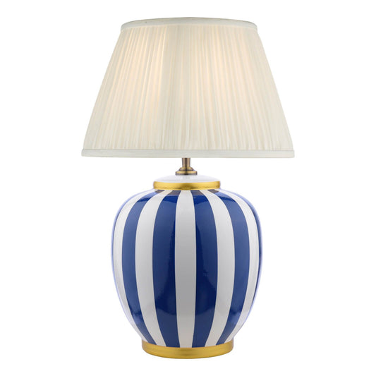 Circus Ceramic Table Lamp Blue & White With Shade