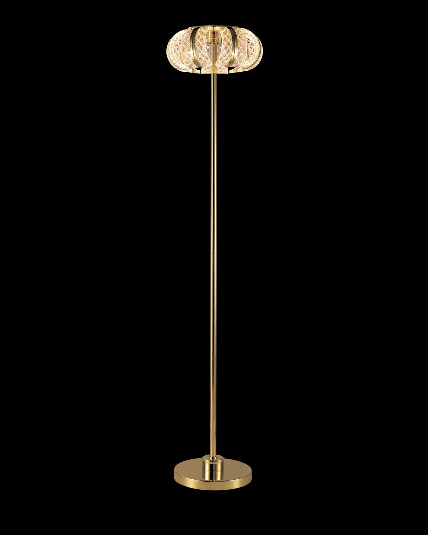 Chiaro Floor Lamp Gold 34cm Diam H 160cm Dimmable Light