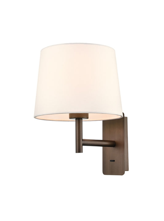 Christie wall light in brushed brown