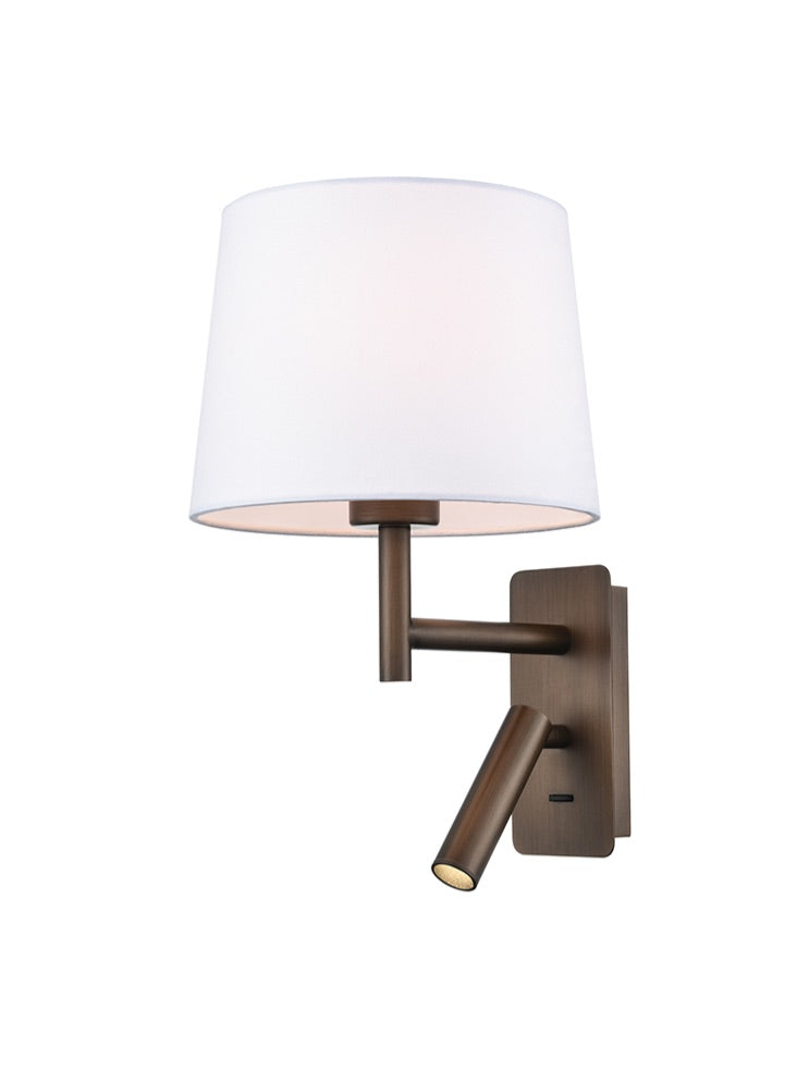 Christie wall light in brushed bronze