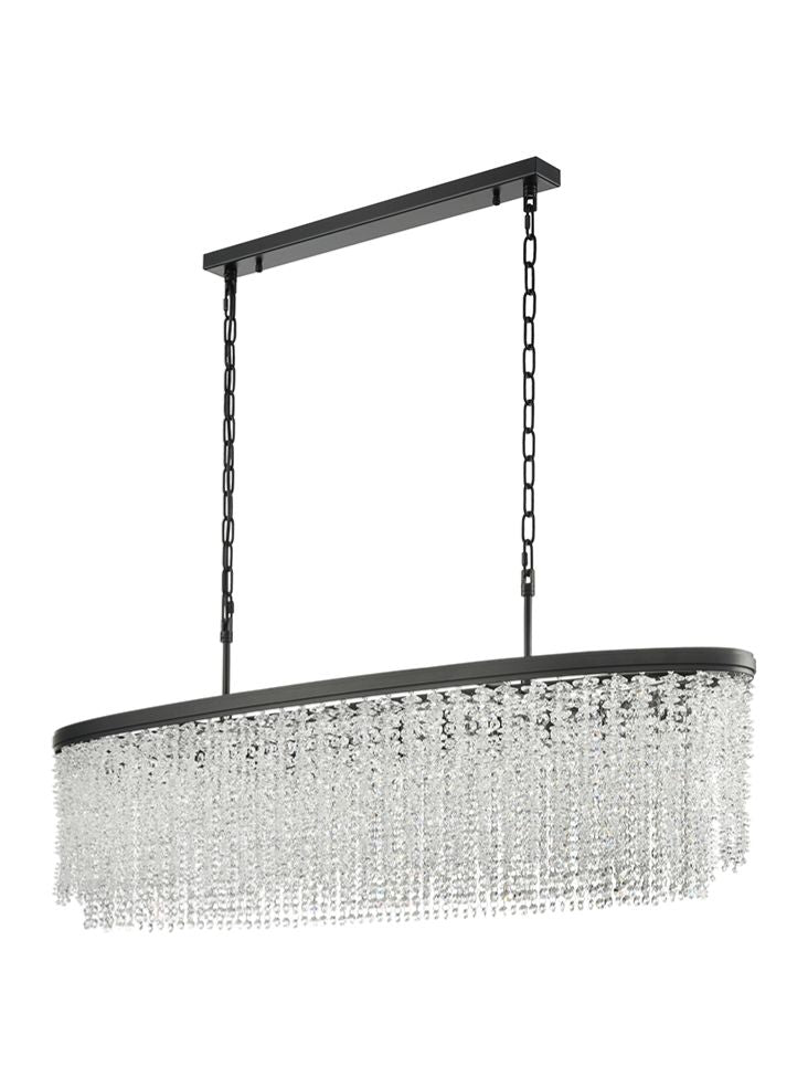 Coral 12lt Oval Pendant in Matt Black