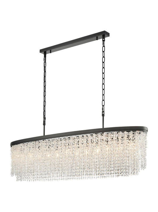 Coral 12lt Oval Pendant in Matt Black