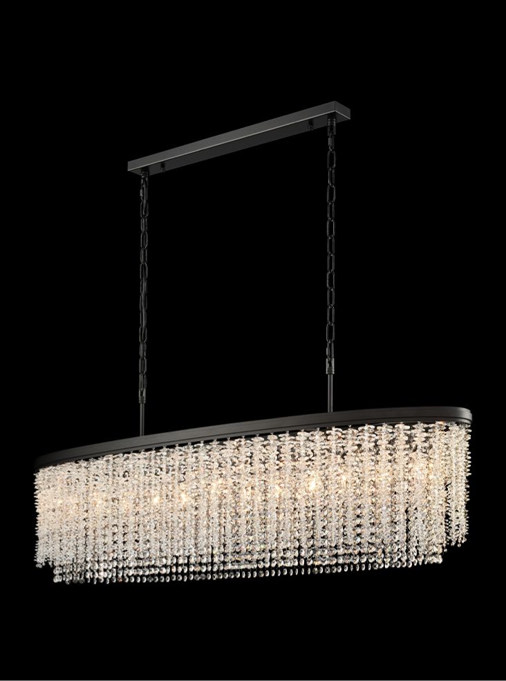 Coral 12lt Oval Pendant in Matt Black
