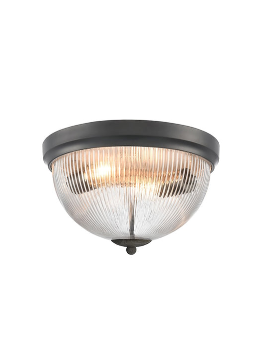 Cupola Matt Black 300mm Flush Ceiling Fitting