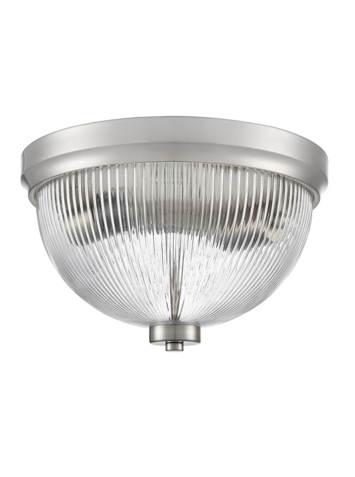 Cupola Satin Nickel 300mm Flush Ceiling Fitting