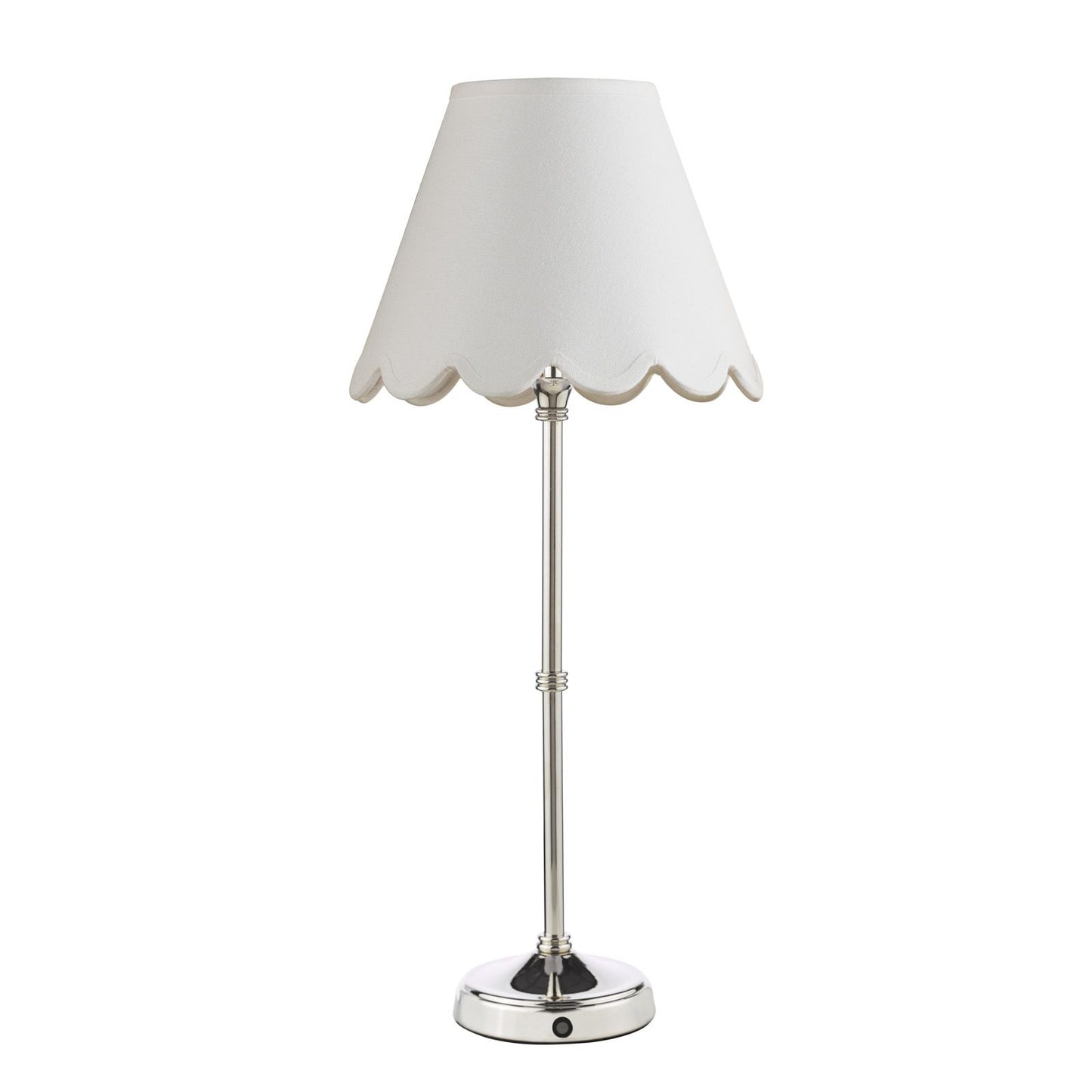 Dahl Rechargeable Table Lamp Polished Nickel With Shade LED